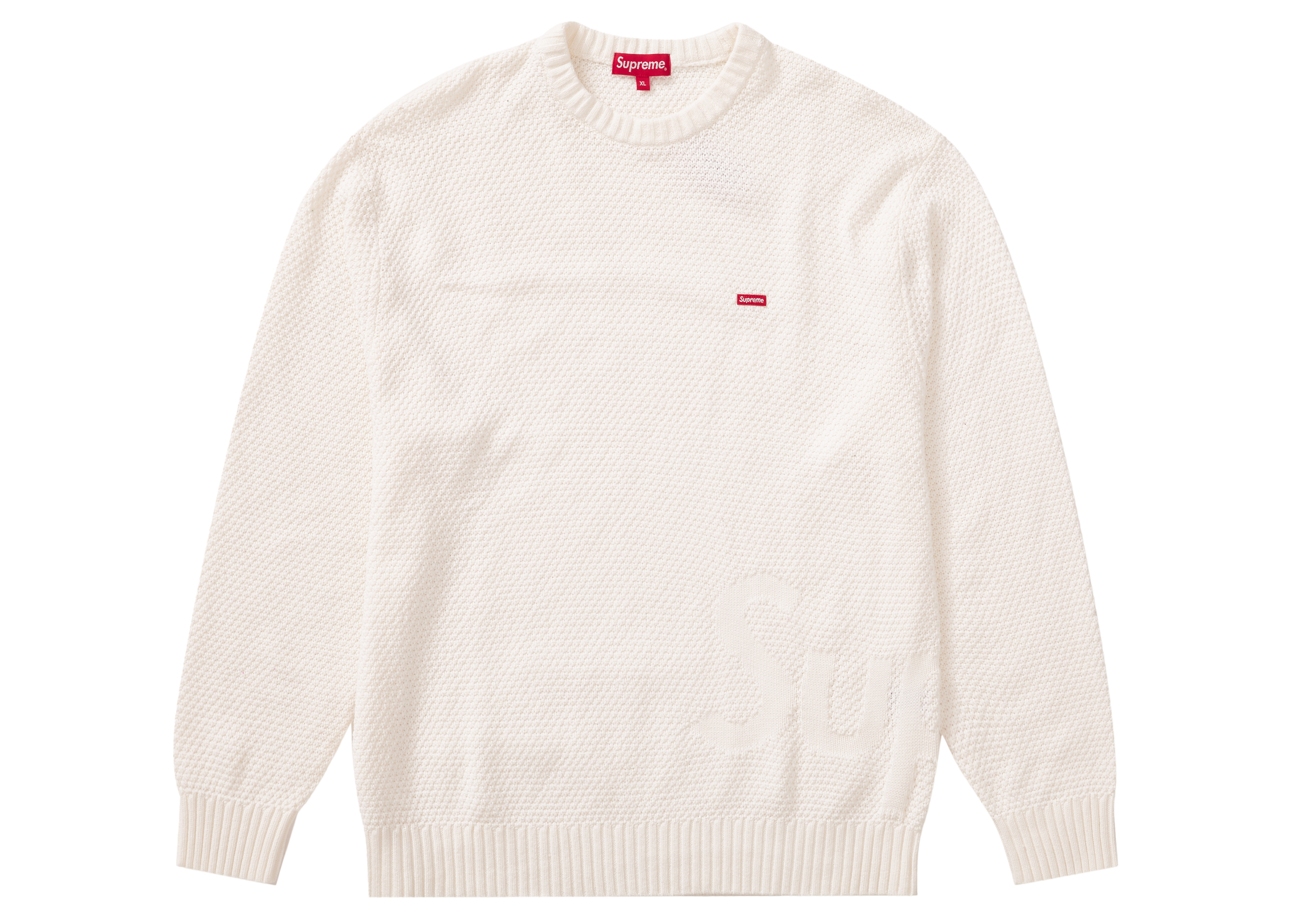 Supreme Textured Small Box Sweater White Men's - FW20 - US