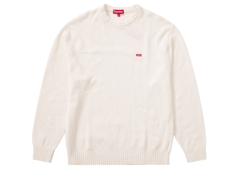 Supreme Textured Small Box Sweater White