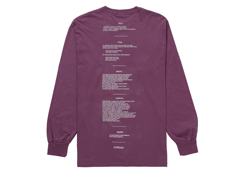 Supreme The Crow L/S Tee Plum Men's - FW21 - US