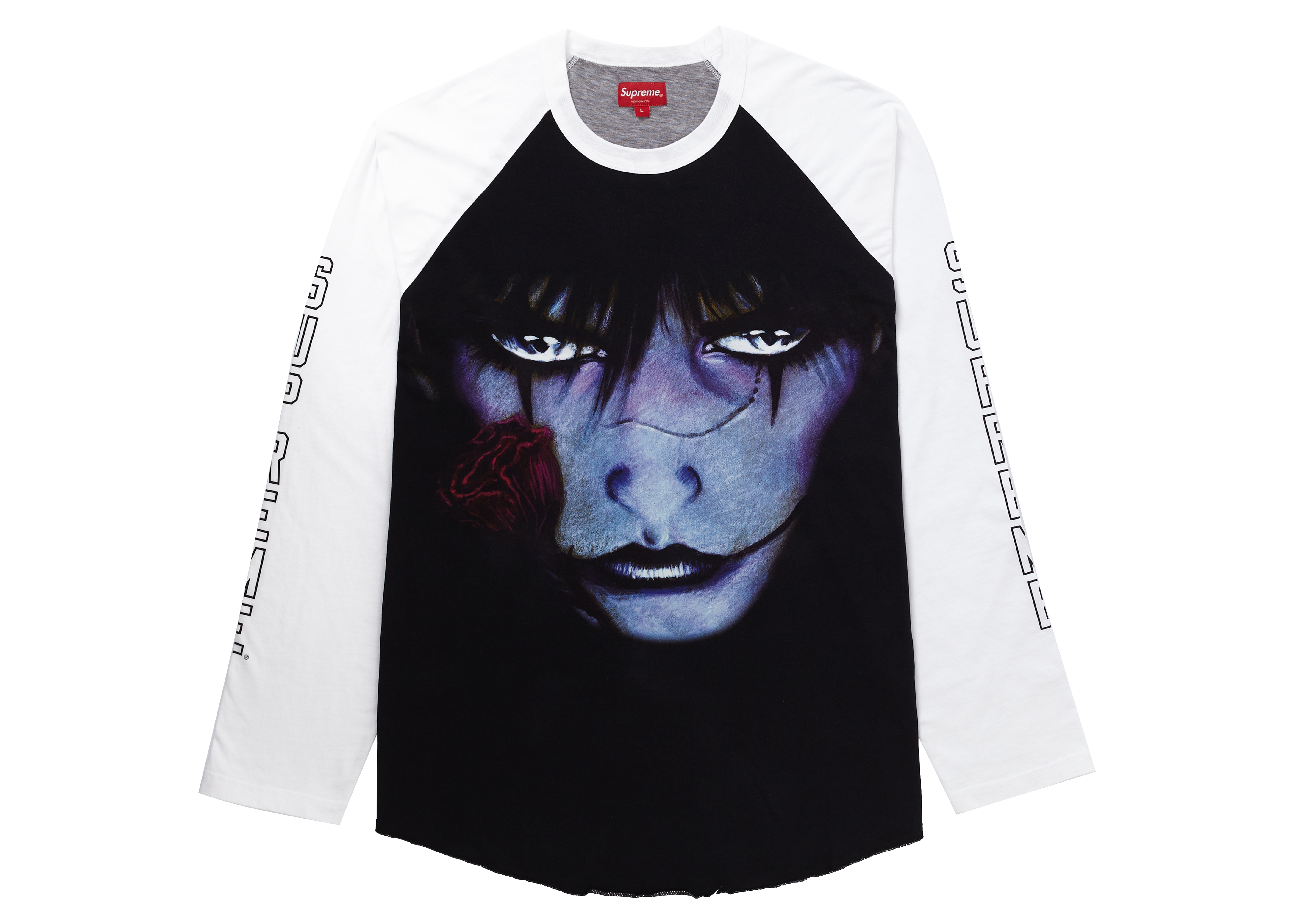 Supreme The Crow Raglan L/S Tee White Eyes