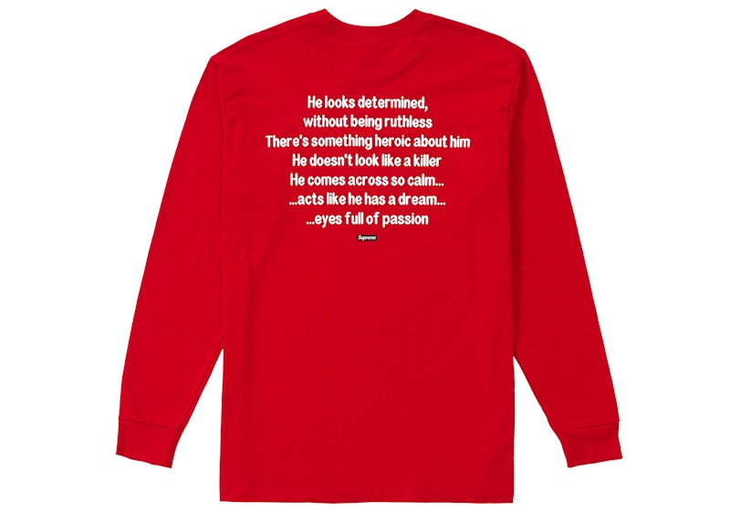 Supreme The Killer L/S Tee Red Men's - FW18 - US