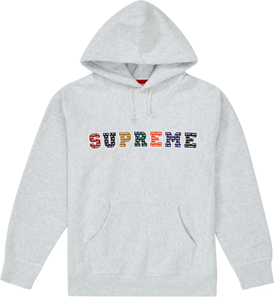Supreme ‘Le Luxe Supreme’ Hoodie Sweater Pull Over Men Sz Medium SS19 Grey