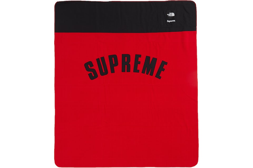 Louis Vuitton Supreme Red Logo Fleece Blanket Home Decor Luxury
