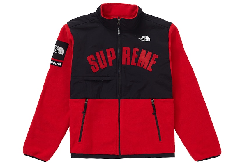 north face supreme jacket red