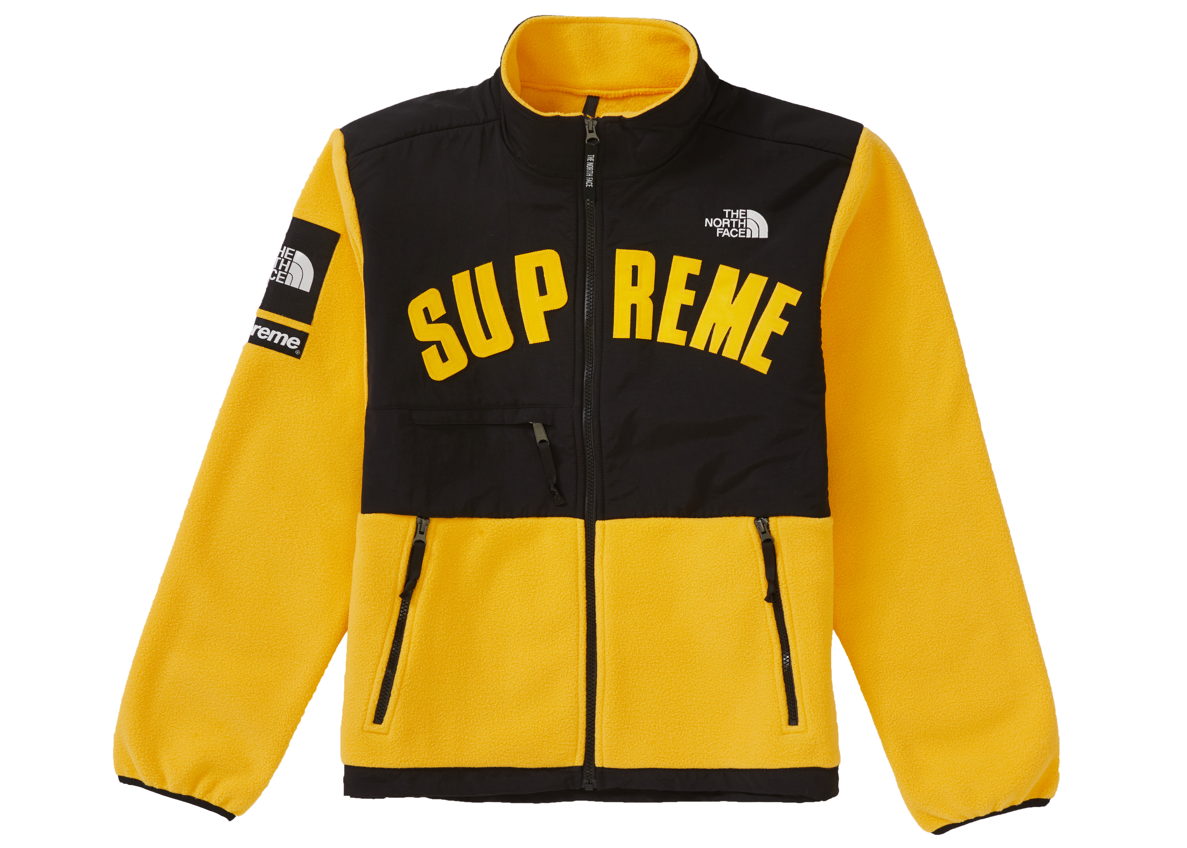 Supreme The North Face Arc Logo Denali Fleece Jacket Yellow Men's