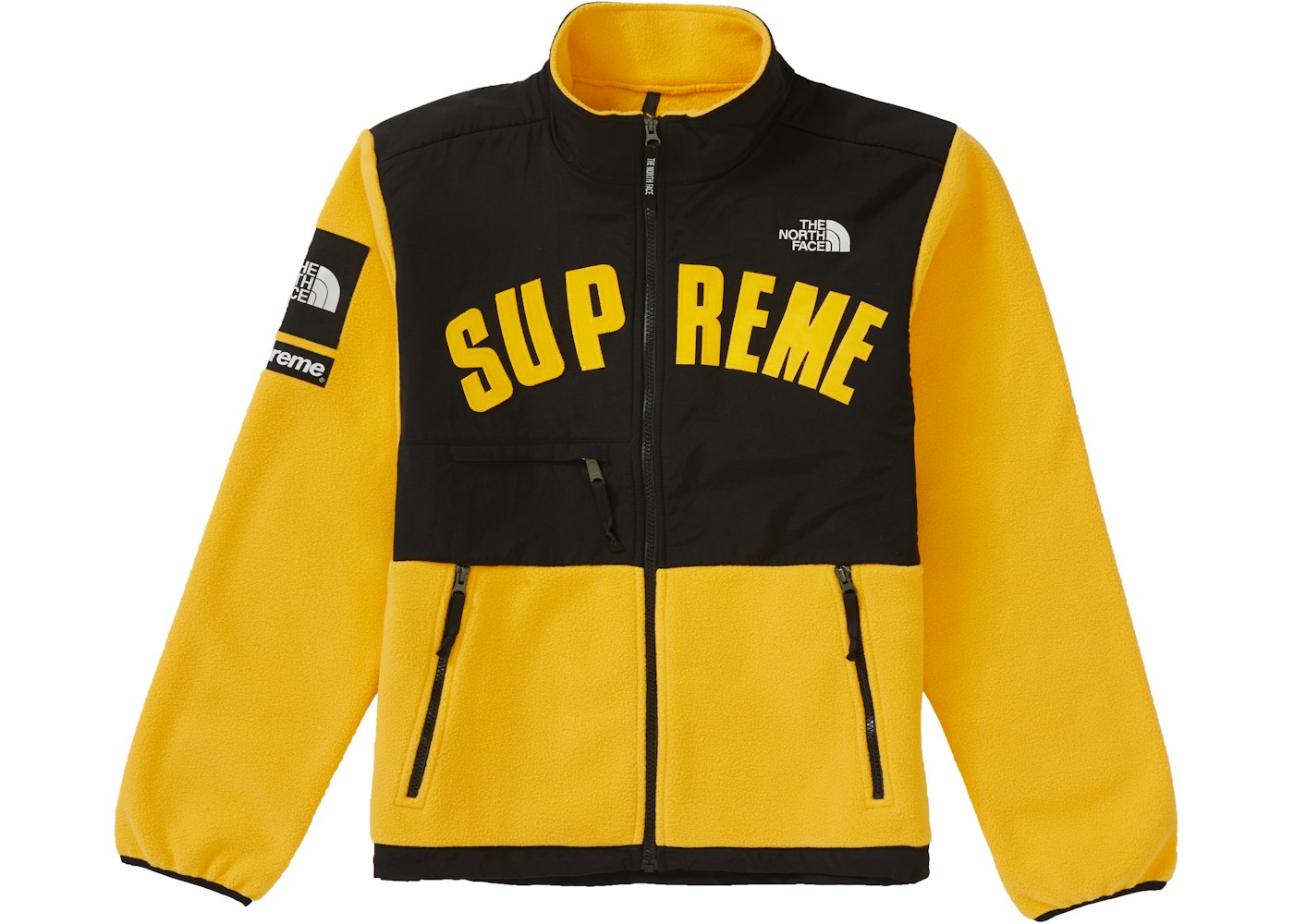 Supreme The North Face Arc Logo Denali Fleece Jacket Yellow Ss19 Supreme The North Face Arc Logo Denali Fleece Jacket Yellow Ss19