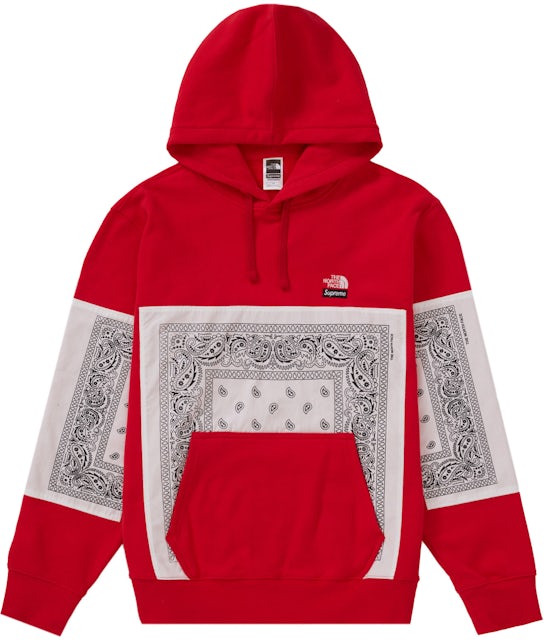 Supreme The North Face Bandana Hooded Sweatshirt Red