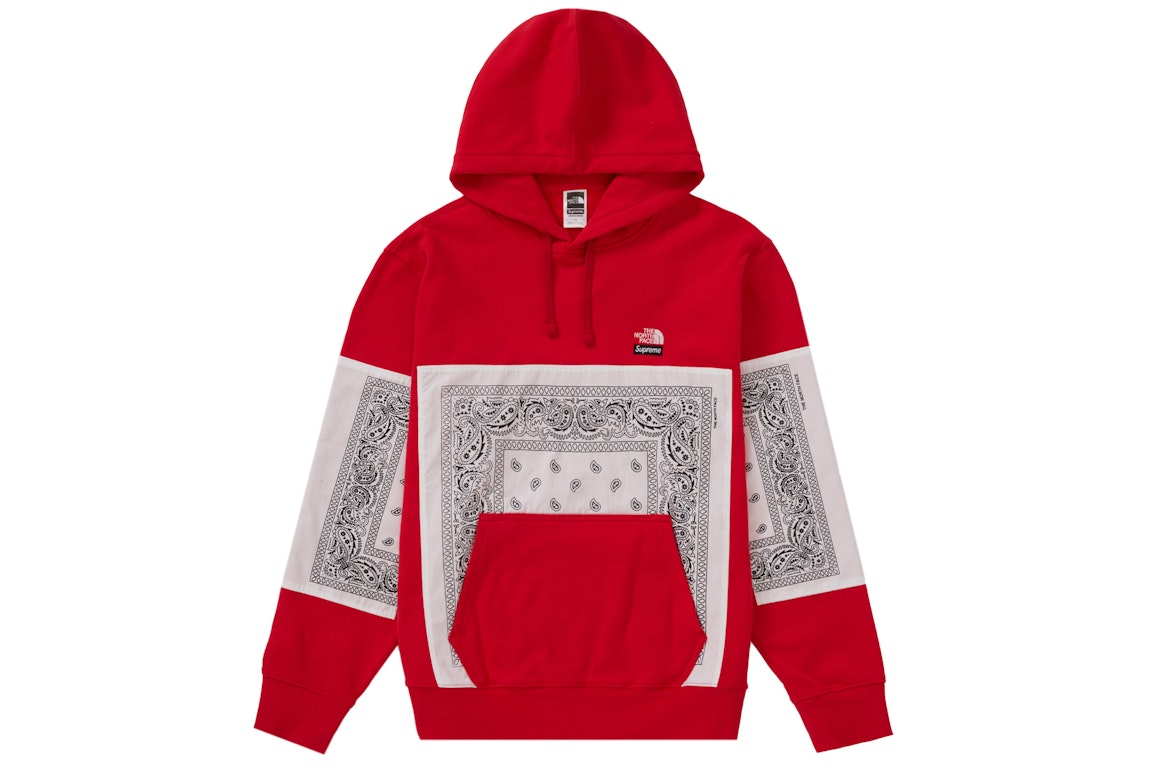 Pre-owned Supreme The North Face Bandana Hooded Sweatshirt Red
