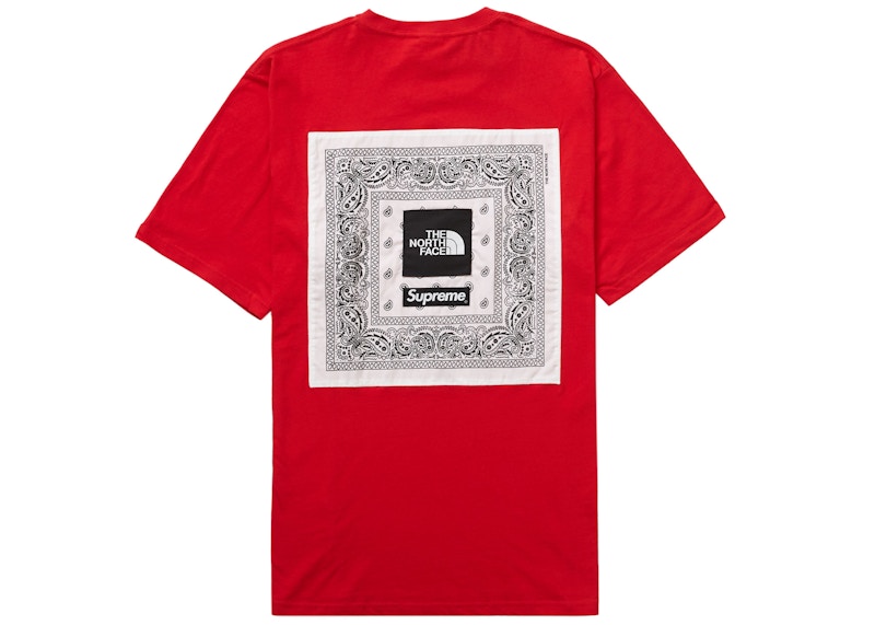 Supreme The North Face Bandana Tee Red Men's - SS22 - US