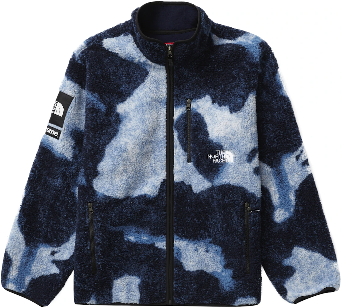 verkoper Jet Altijd Supreme The North Face Bleached Denim Print Fleece Jacket Indigo - FW21 - US