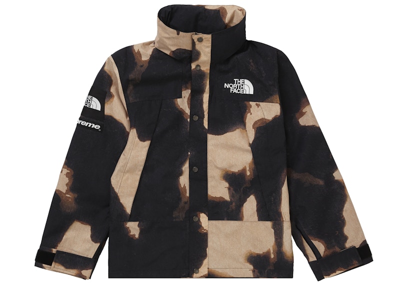 Supreme The North Face Bleached Denim Print Mountain Jacket Black 