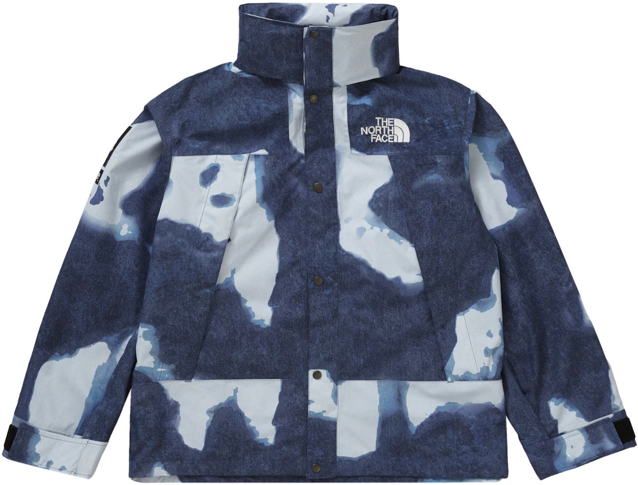 Supreme The North Face Bleached Denim Print Fleece Jacket