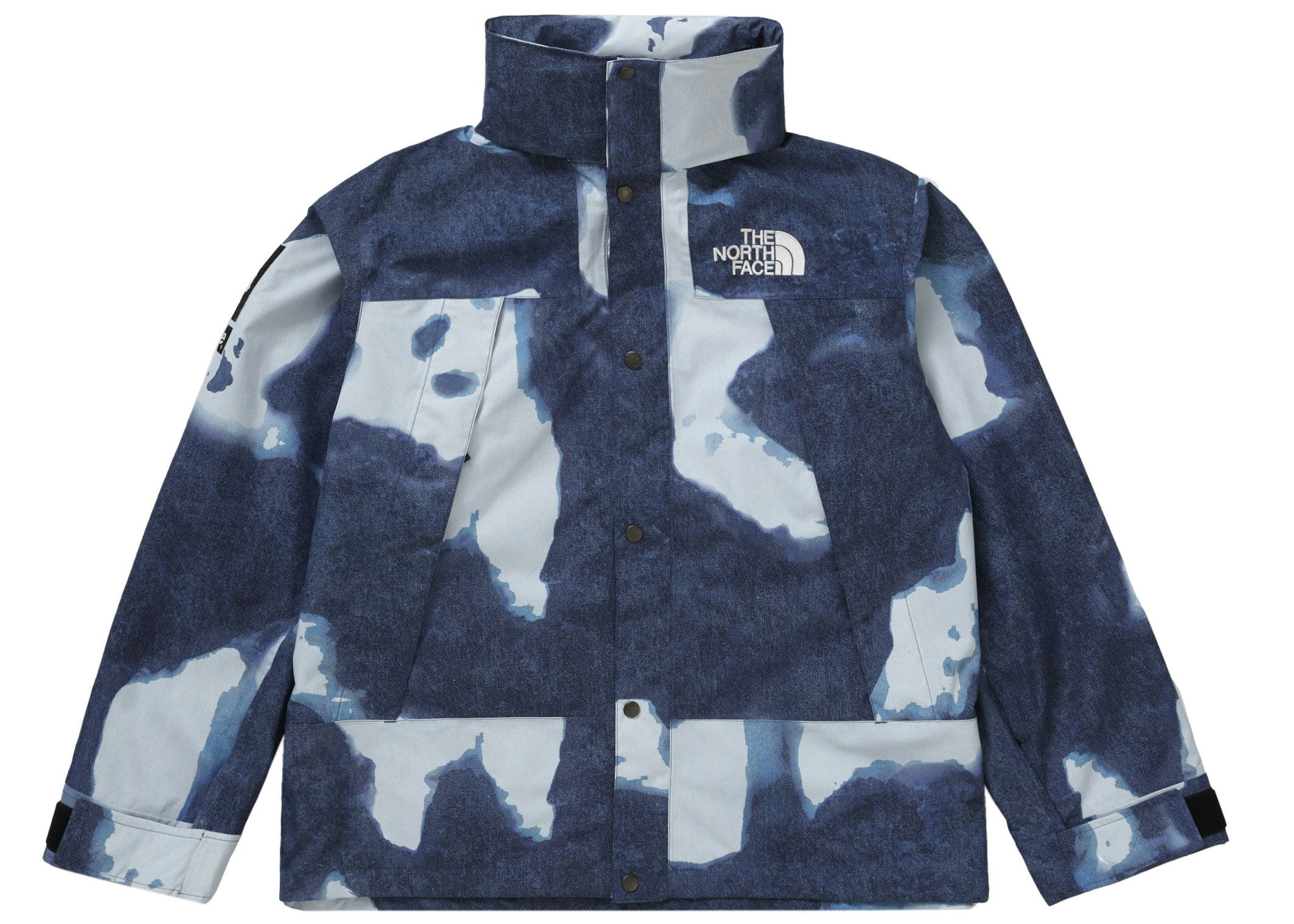 Supreme The North Face Bleached Denim Print Mountain Jacket Indigo - FW21