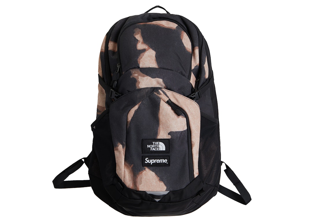 Pre-owned Supreme The North Face Bleached Denim Print Pocono Backpack Black