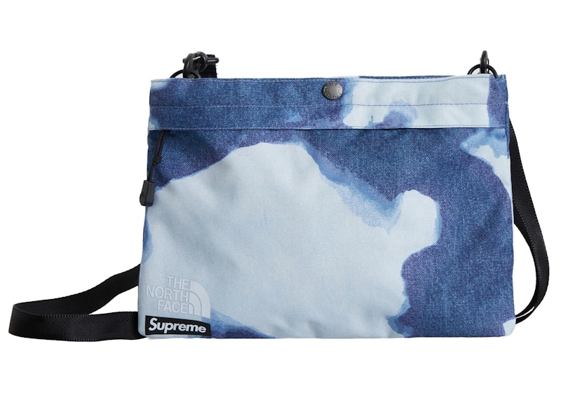 tnf bleached denim print shoulder bag