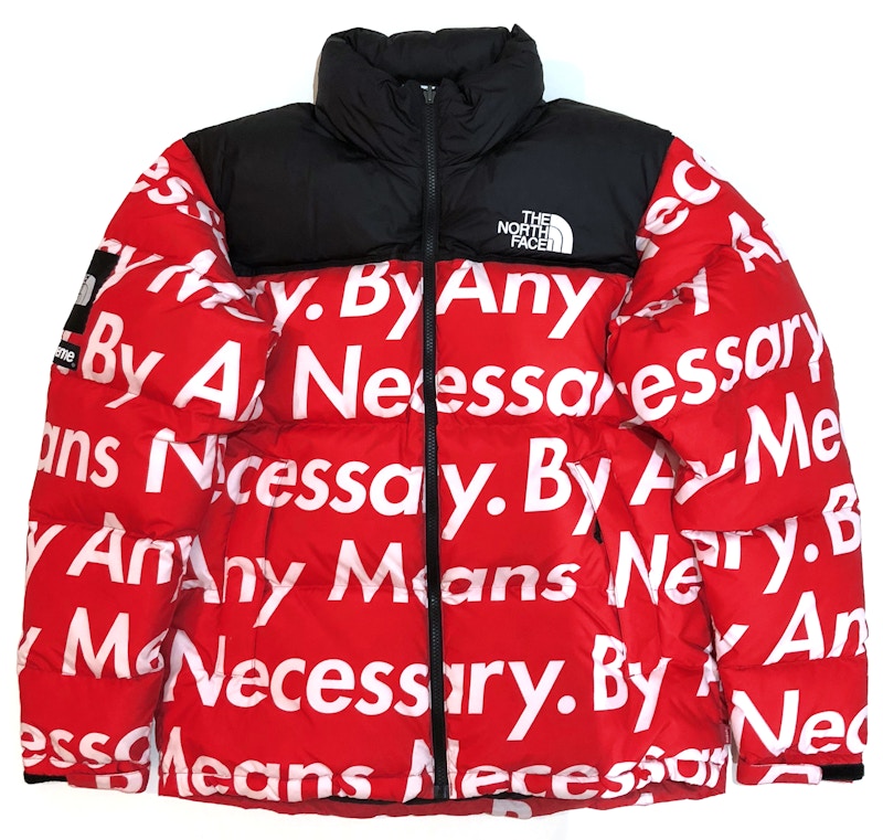 supreme nuptse jacket red