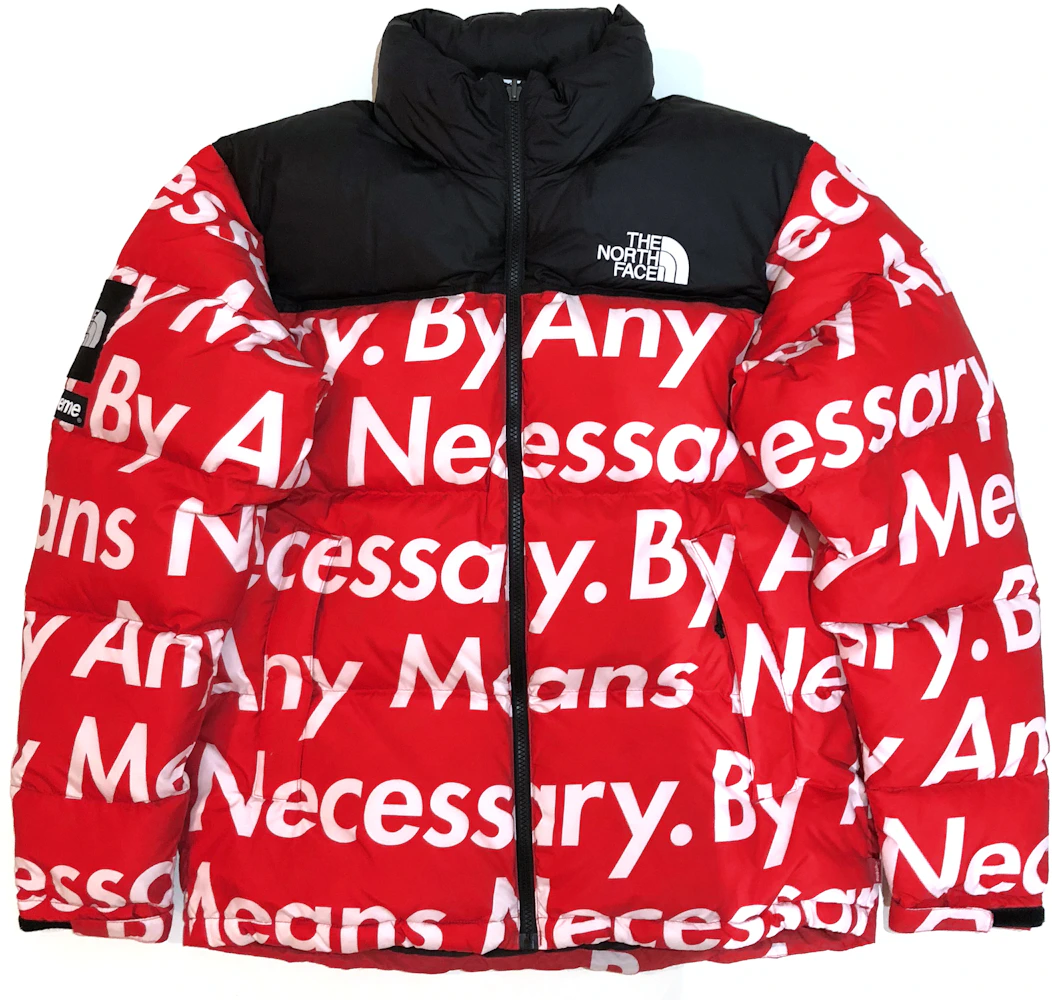 Supreme x THE NORTH FACE Red Premium Leather Nuptse Jacket size S