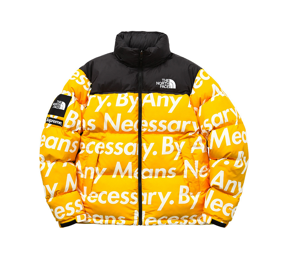 Supreme The North Face By Any Means Nuptse Jacket Yellow - FW15 ...