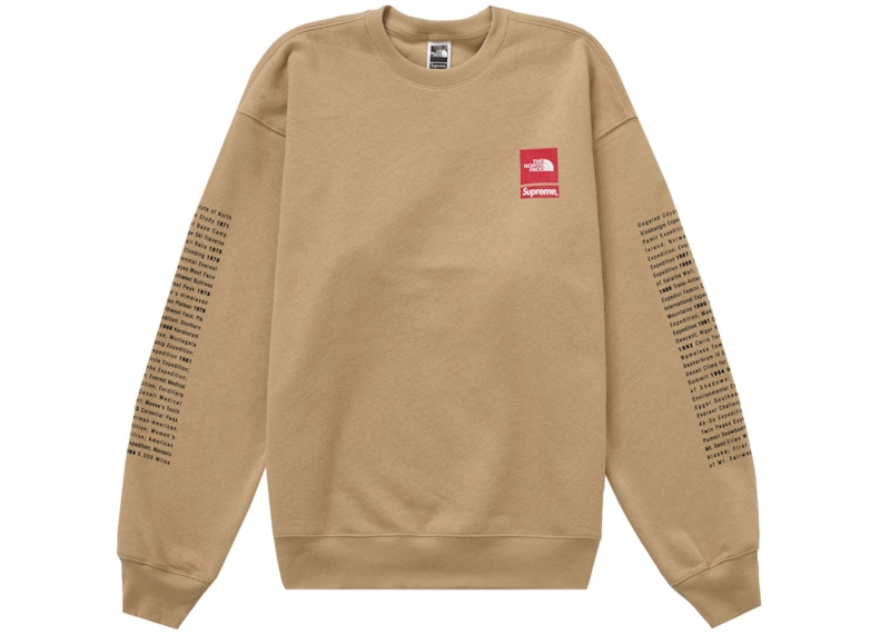 そのまま発送致しますSupreme x The North Face Crewneck Khaki