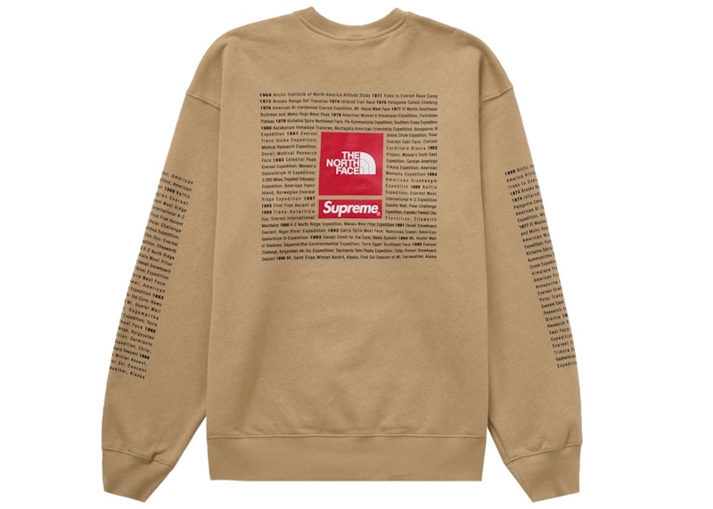 ウェイステッドユースタン　Supreme The North Face Crewneck Khaki