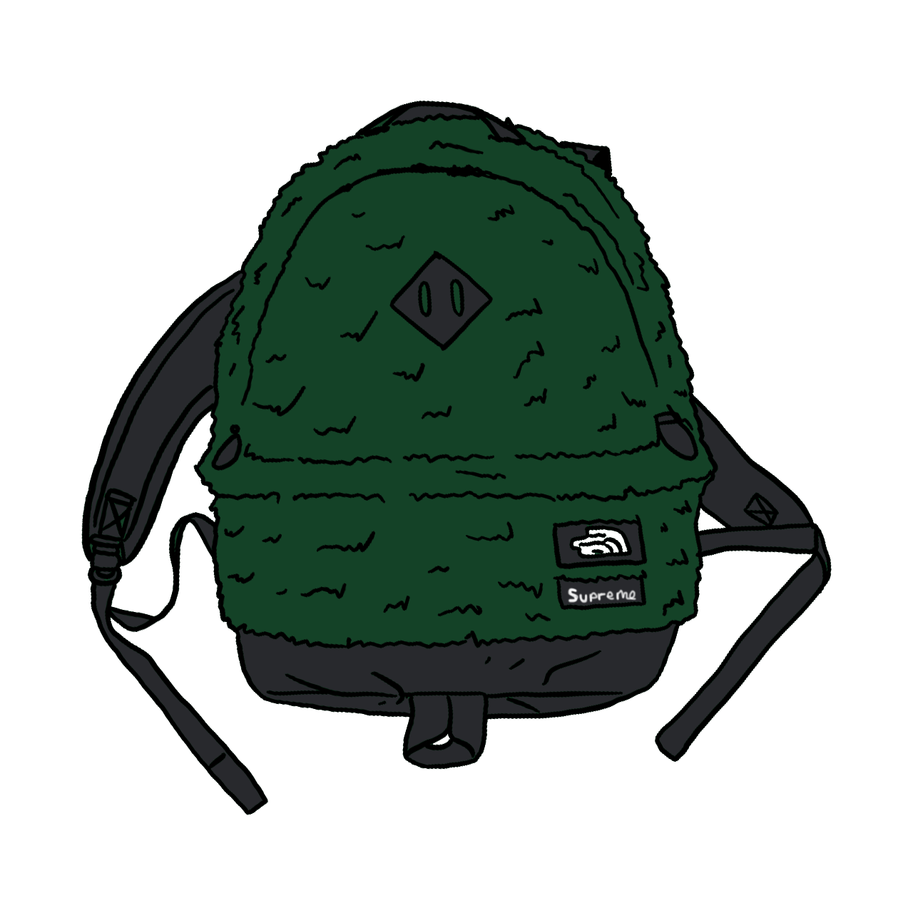 Supreme The North Face Faux Fur Backpack Green - FW20 - US