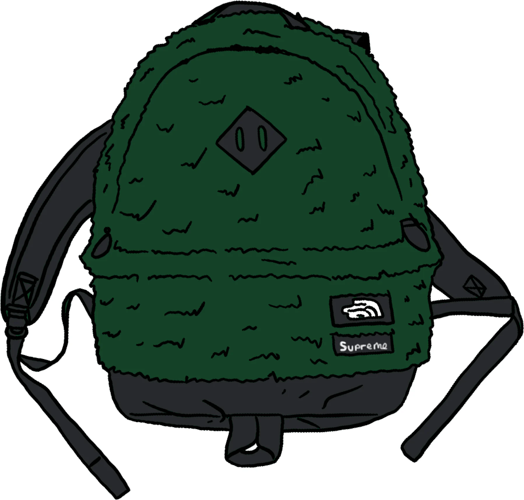 Supreme The North Face Faux Fur Backpack Green