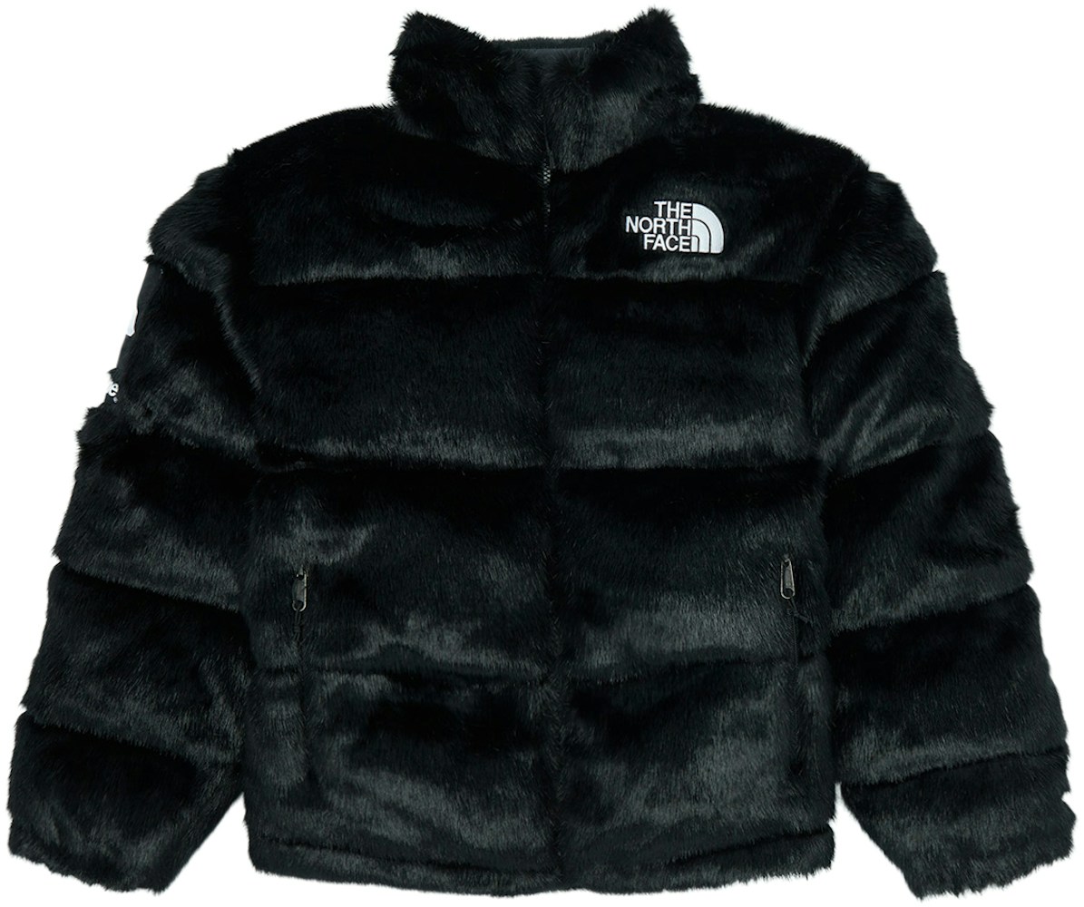 Supreme The North Face Faux Fur Nuptse Jacket Black Fw