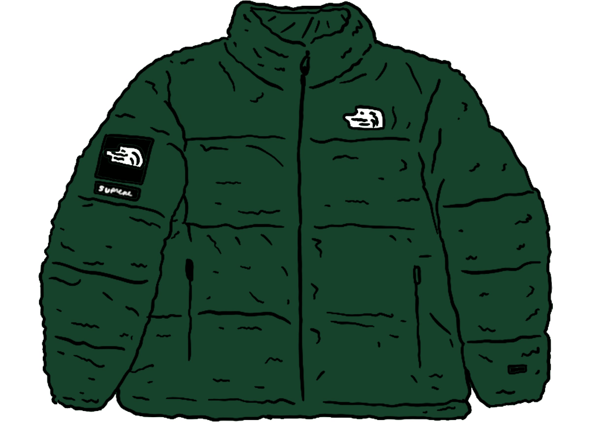 Supreme The North Face Faux Fur Nuptse Jacket Green