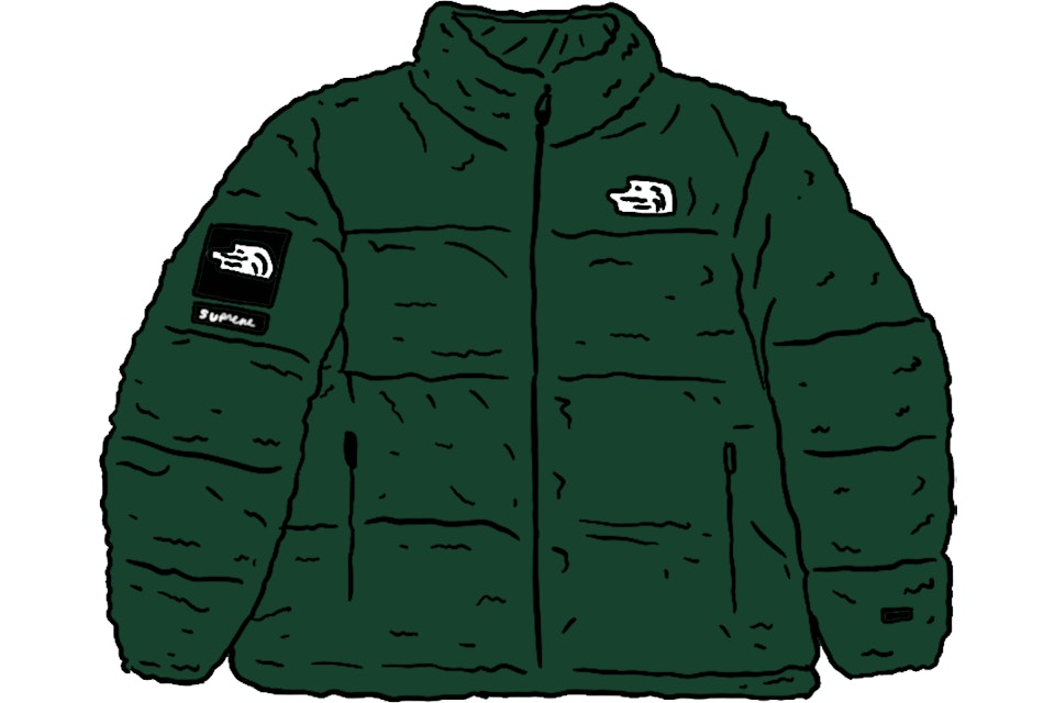 Supreme The North Face Faux Fur Nuptse Jacket Green