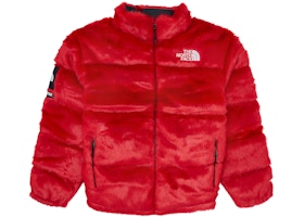 Supreme The North Face Faux Fur Nuptse Jacket Red Fw Supreme The North Face Faux Fur Nuptse Jacket Red Fw