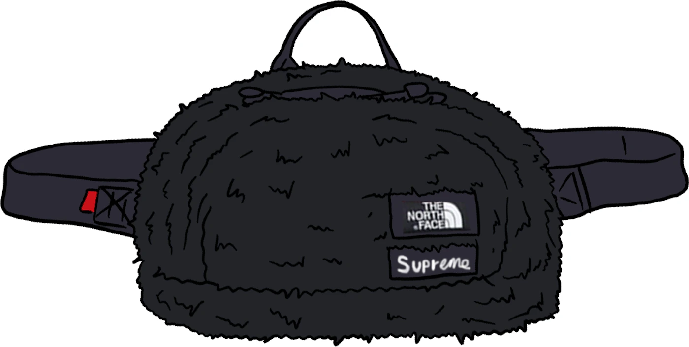 Supreme The North Face Faux Fur Waist Bag Black