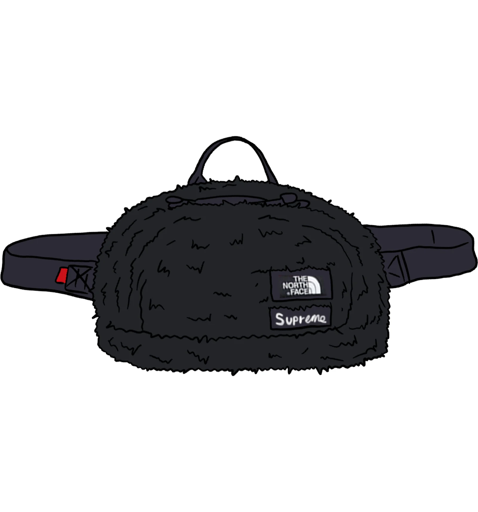Supreme The North Face Faux Fur Waist Bag Black de la Collection