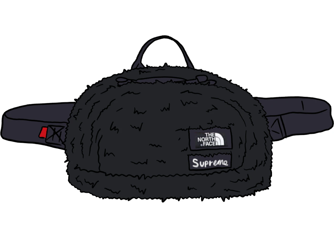 Supreme The North Face Faux Fur Waist Bag Black - FW20