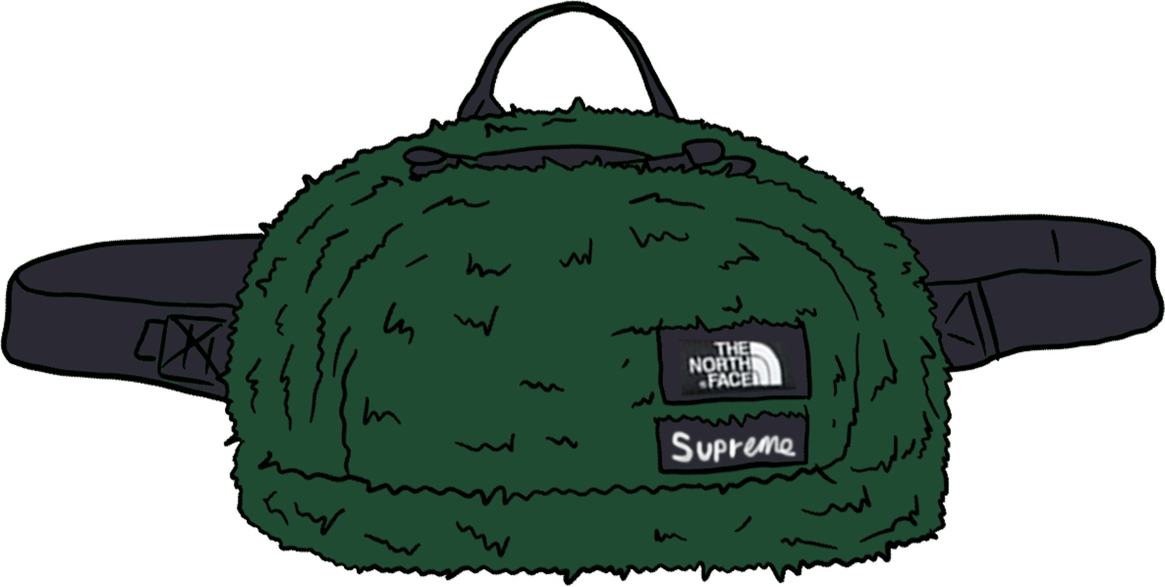 Supreme The North Face Faux Fur Waist Bag Green - FW20 - GB