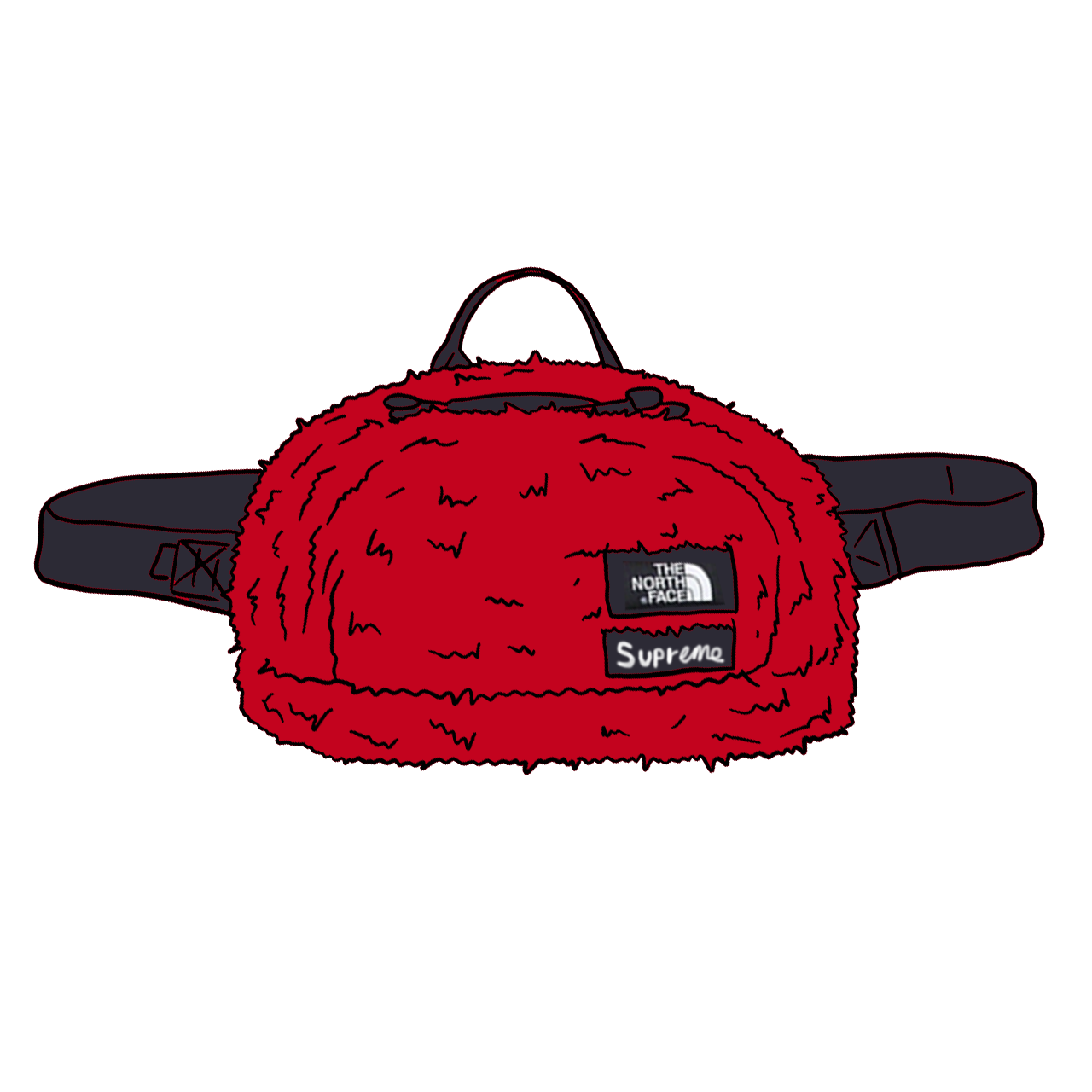 Supreme The North Face Faux Fur Waist Bag Red - FW20 - US
