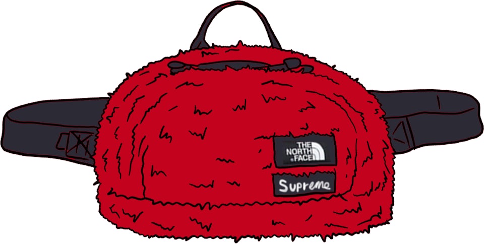 Supreme The North Face Faux Fur Waist Bag Red