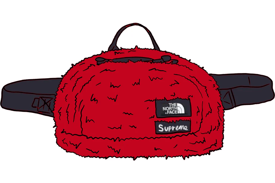 Supreme The North Face Faux Fur Waist Bag Red FW20 MX