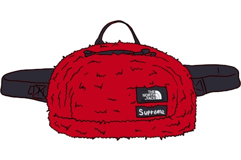 Supreme The North Face Faux Fur Waist Bag Red - FW20 - US Supreme The North Face Faux Fur Waist Bag Red - FW20 - US