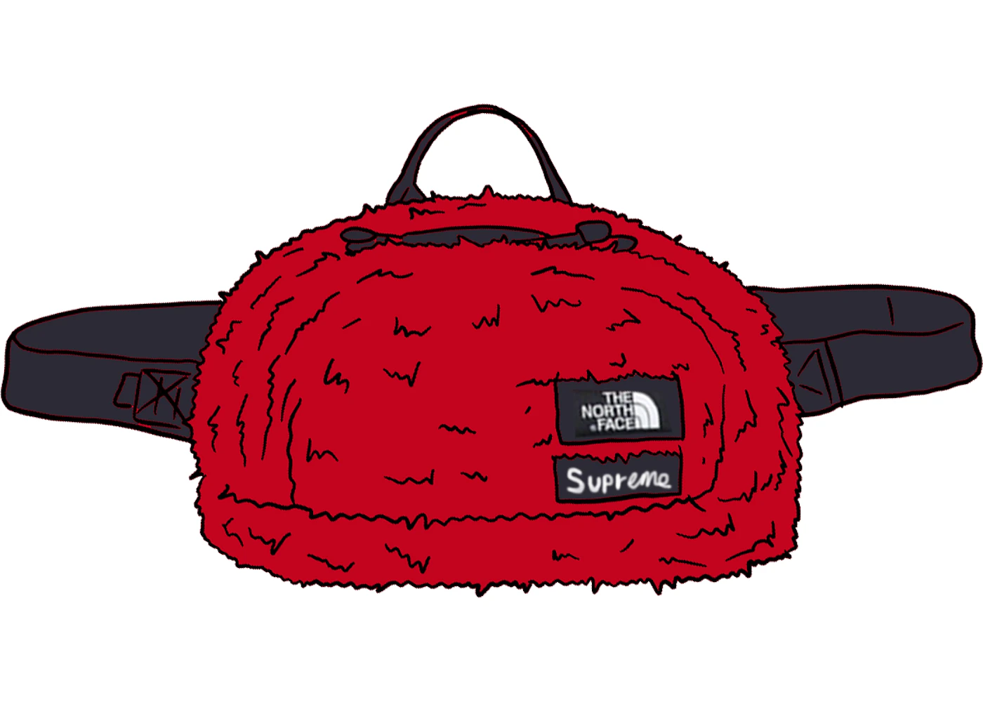 Supreme The North Face Faux Fur Waist Bag Red - FW20 - US Supreme The North Face Faux Fur Waist Bag Red - FW20 - US