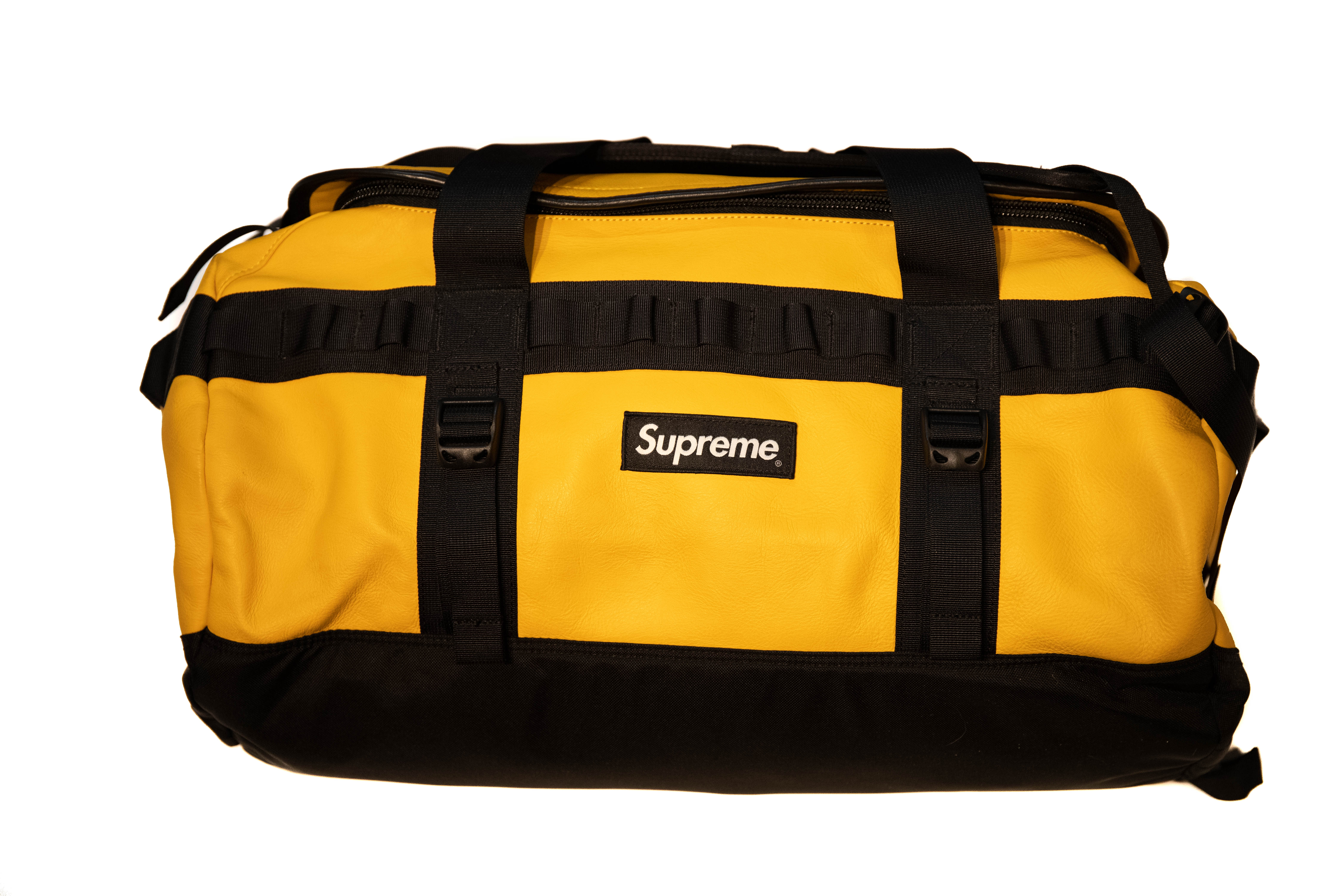 Supreme The North Face Leather Base Camp Duffel Yellow - FW17 - US