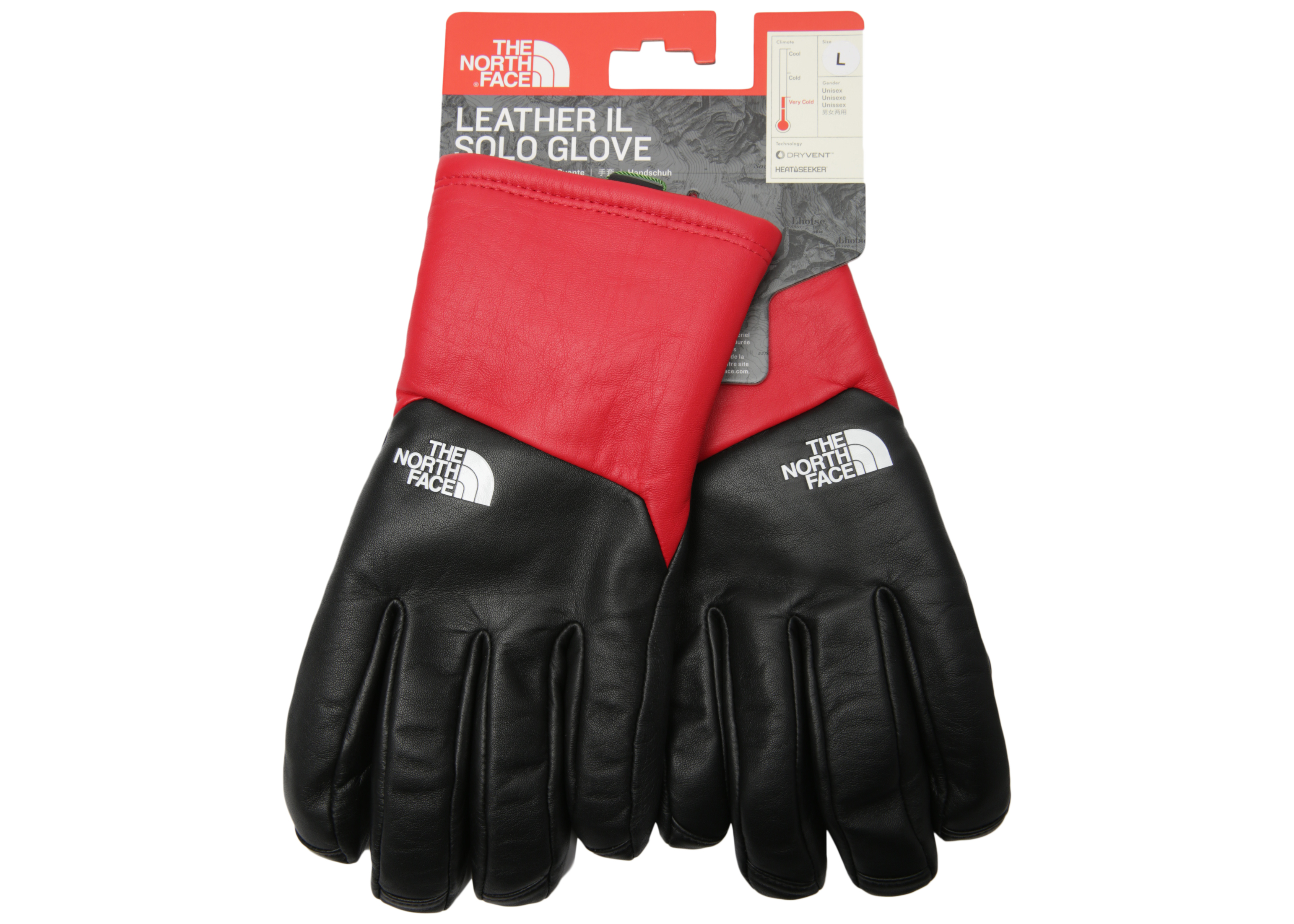 Supreme The North Face Leather Gloves Red