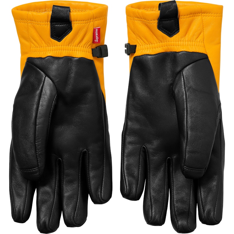 Supreme The North Face Leather Gloves Yellow - FW17 - US