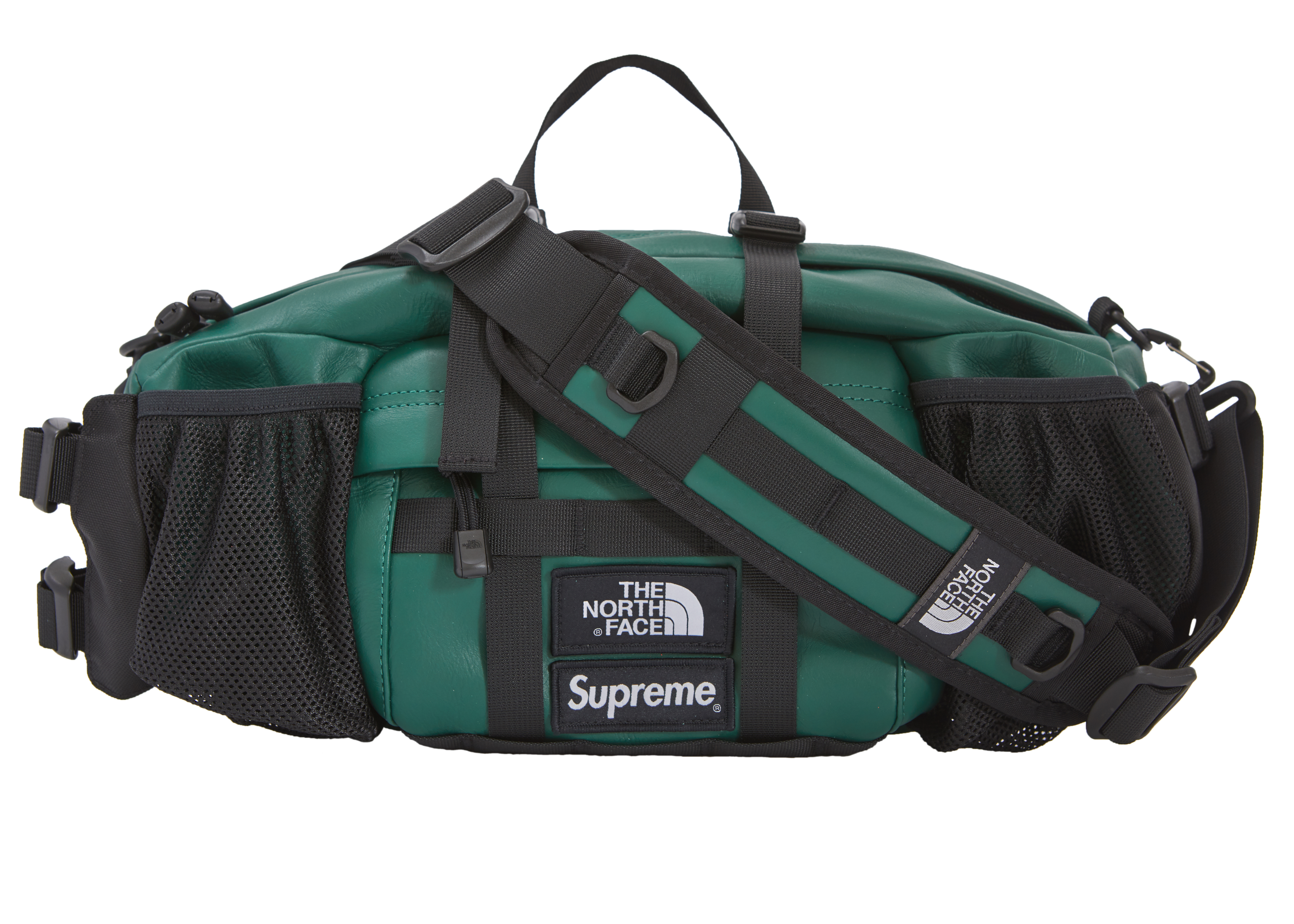 Supreme The North Face Leather Mountain Waist Bag Dark Green