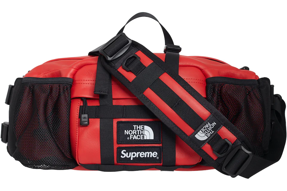 Supreme The North Face Leather Mountain Waist Bag Red