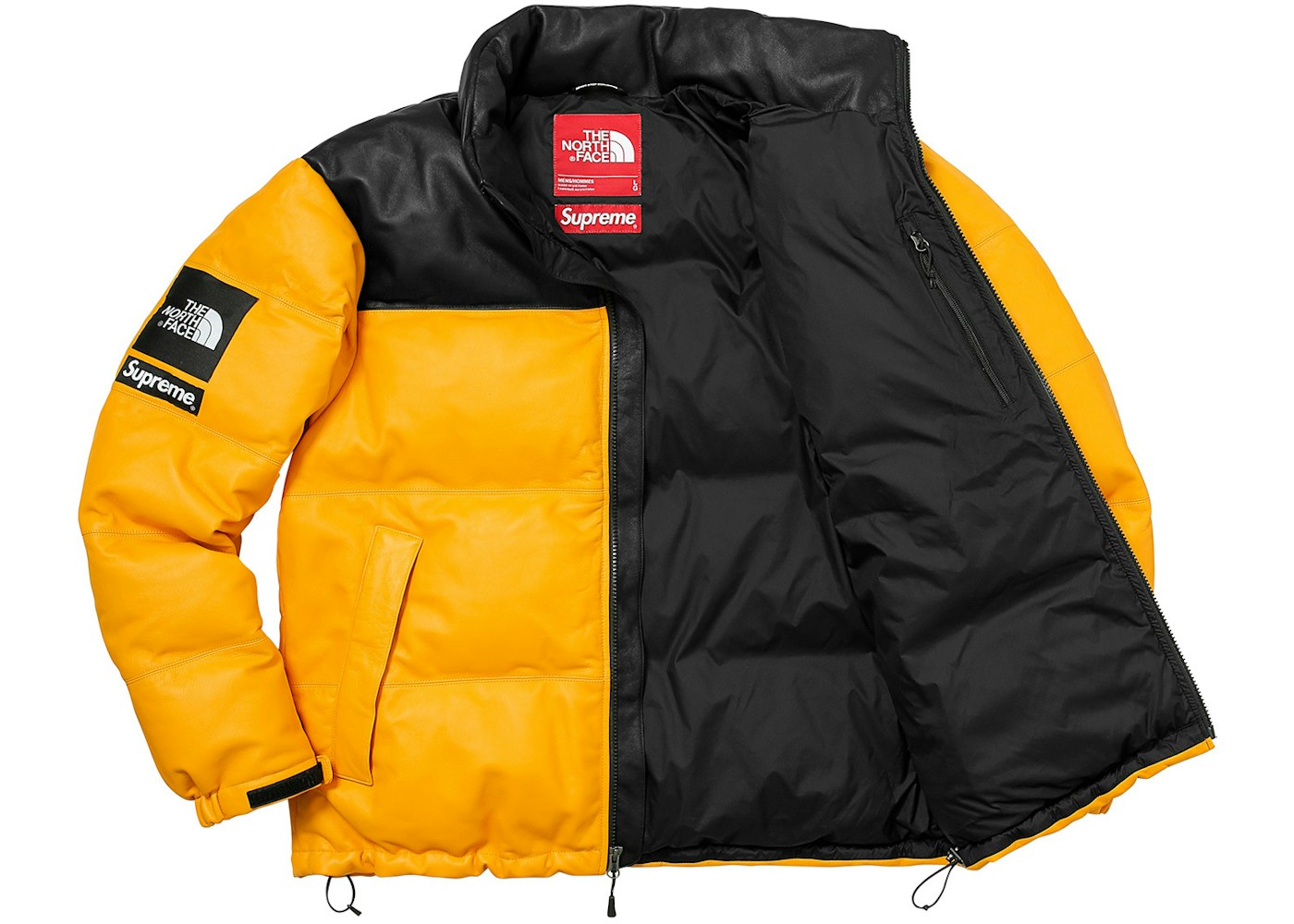 Supreme The North Face Leather Nuptse Jacket Yellow Fw17 Supreme The North Face Leather Nuptse Jacket Yellow Fw17
