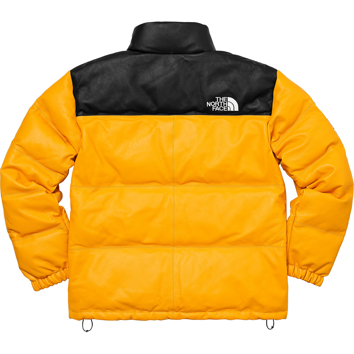 Supreme The North Face Leather Nuptse Jacket Yellow Men's - FW17 - GB