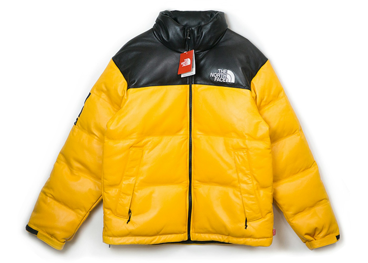Supreme The North Face Leather Nuptse Jacket Yellow Fw17 Supreme The North Face Leather Nuptse Jacket Yellow Fw17