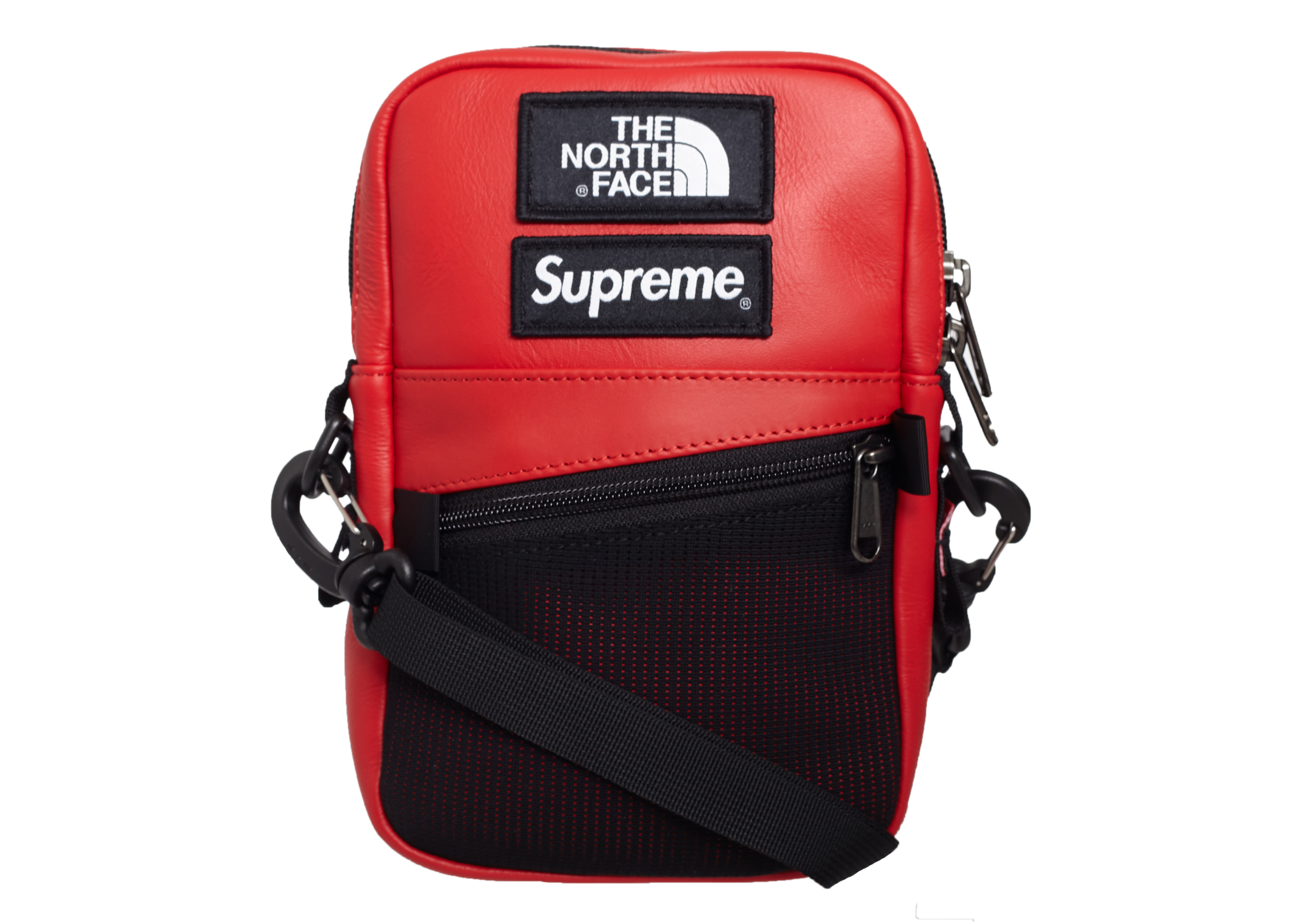 Supreme The North Face Leather Shoulder Bag Red