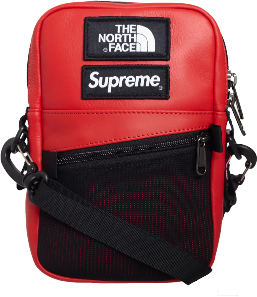 Supreme The North Face Leather Shoulder Bag Red
