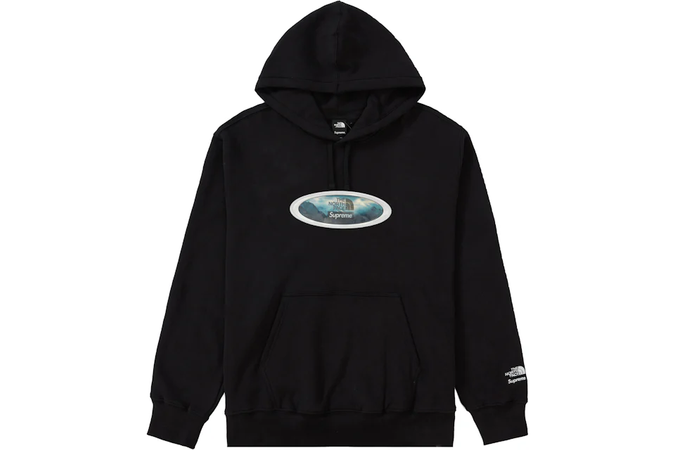 Supreme The North Face Lenticular Mountains Hooded Sweatshirt Black